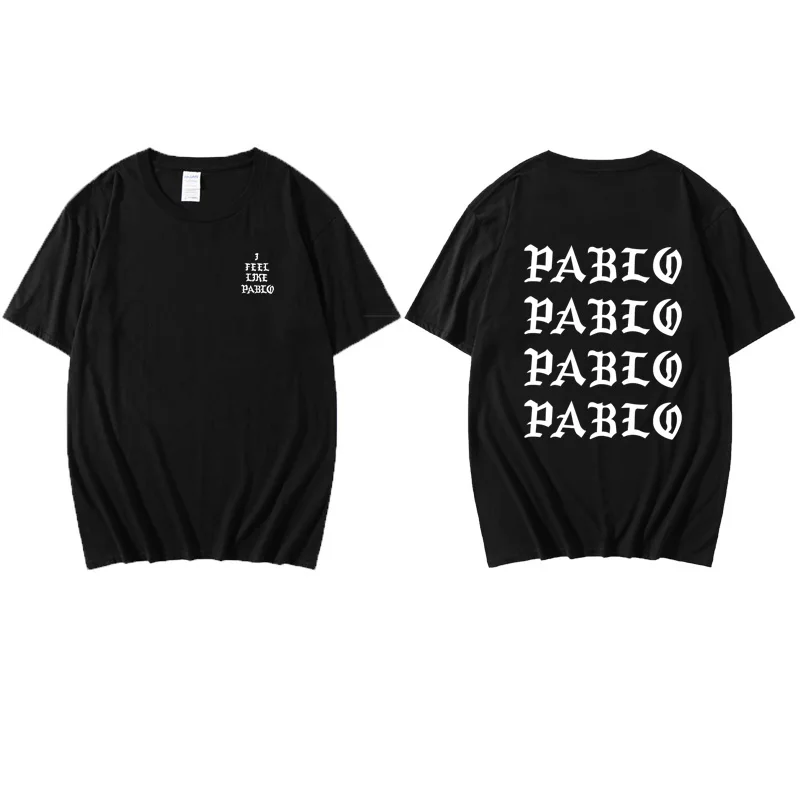 Футболка Kanye с принтом Уэста Пабло для мужчин тенниска надписью I Feel Like Paul майка