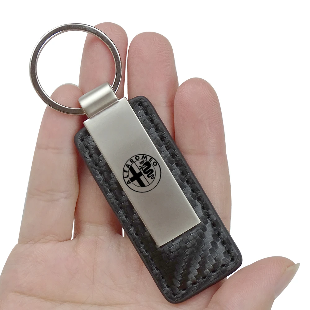 Металлический кожаный брелок из углеродного волокна для Alfa Romeo MiTo Giulia Giulietta 147 156 164