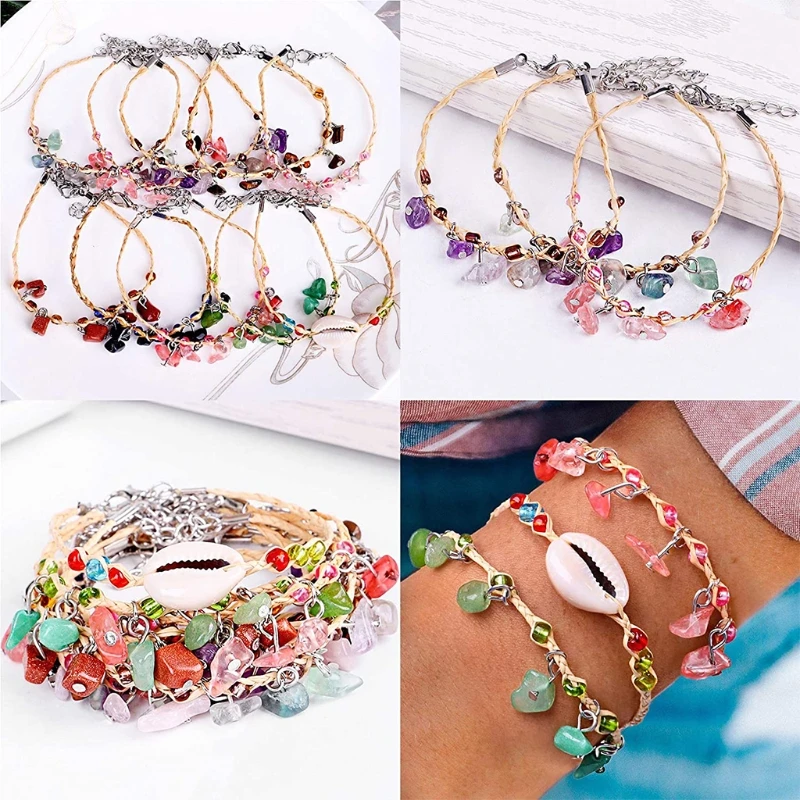 

1 Set Natural Irregular Gemstones Beads Kit with Jump Rings Ear Hooks Lobster Clasps Pendants for DIY Jewelry Making Accessories