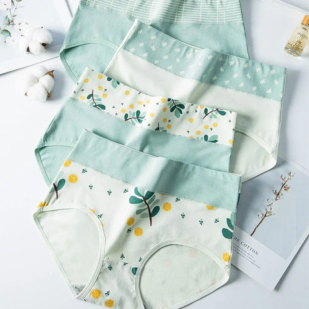 

Трусики женские хлопковые с высокой талией и принтом лимона