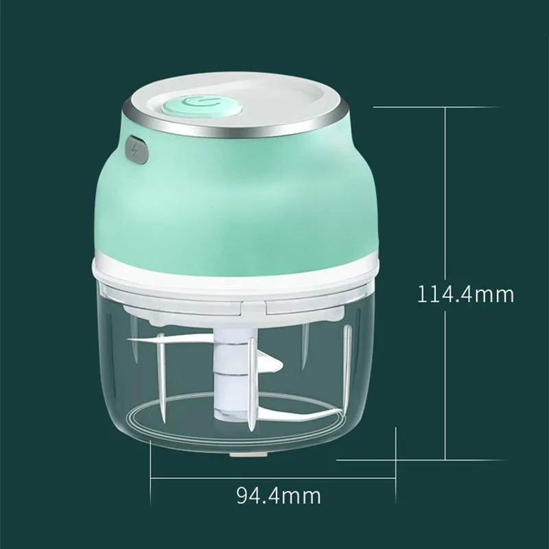 

Electric Meat Grinder USB Rechargeable Garlic Vegetable Chopper Grinder Mini Crusher for Nut Meat Fruit Food Processor