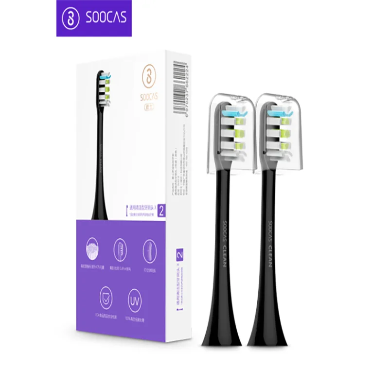 Оригинальная Xiaomi Soocas X3 X1 X5 Replament головка зубной щетки оригинальная Высококачественная 2 штуки и 3 цвета для Xiaomi Soocas X3