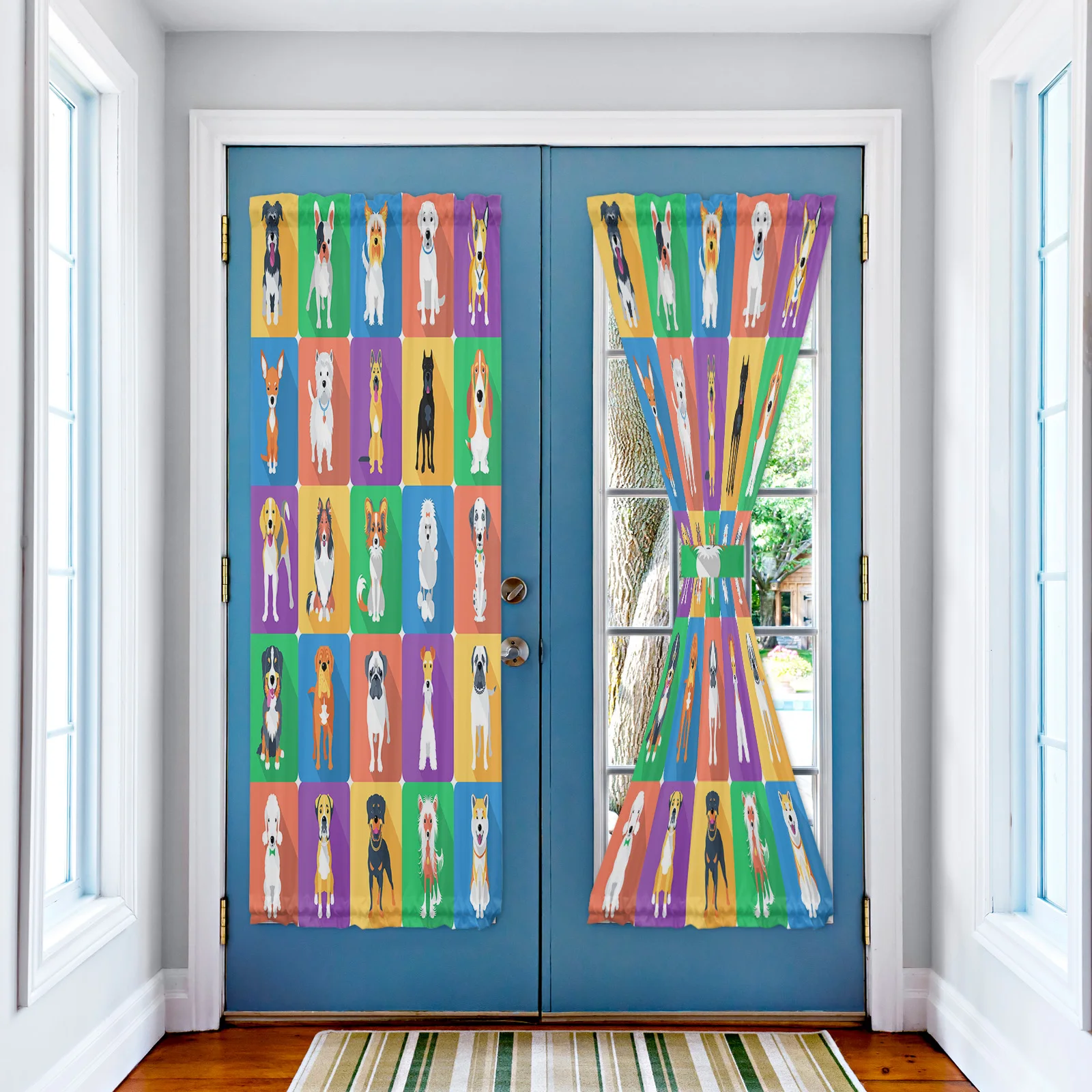 

Мультяшные занавески для окон с собакой, занавески для двери в гостиной, занавески для японской кухни, балкона, декоративные занавески для д...