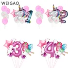 Воздушные шары в виде единорога, для девочек 1, 2, 3, 4, 5, 6, 7, 8, 9 лет, 11 шт.