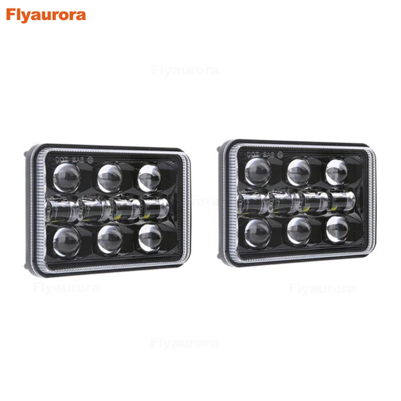 Светодиодный ные фары 4x6 дюймов для Kenworth прямоугольные Feightliner fld 120 112 Chevy K5 K10 K20 379 378