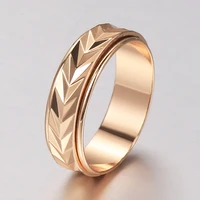 2021 new 6mm spinner anxiety rings for women men 585 rose gold color rotate freely spinning casual vintage fine jewelry gr78