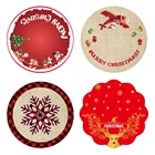 Напольный коврик для рождественской елки, 90 см, износостойкий плюшевый край, новый год, рождевечерние НКА, украшение для дома