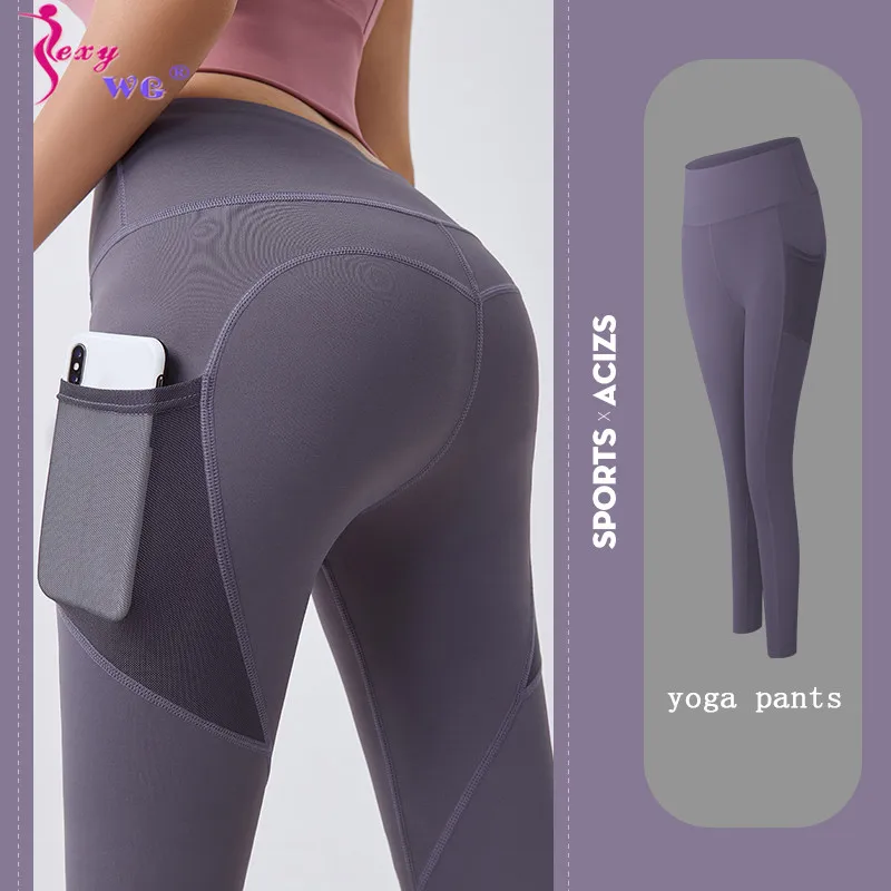 

SEXYWG Women Yoga Pants with Pocket High Waist Leggings Sport Girl Gym Leggings Jogging Tights Female Fitness Trousers Tracksuit