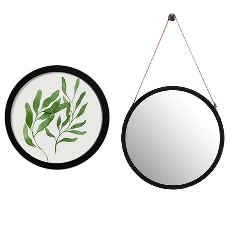 

7 дюймовые круглые деревянные рамки для картин, деревянный держатель для картин, украшение для дома (черный) и подвесное круглое настенное з...