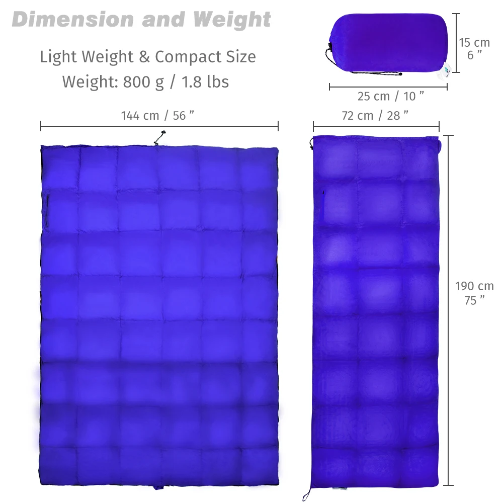 Спальный мешок GeerTop пуховик утки водонепроницаемый Сверхлегкий с компрессионным