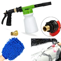 2021 2 in 1 car foam bottle 6 level adjustable high pressure washer watering can car wash water sprayer gun auto wash gloves kit