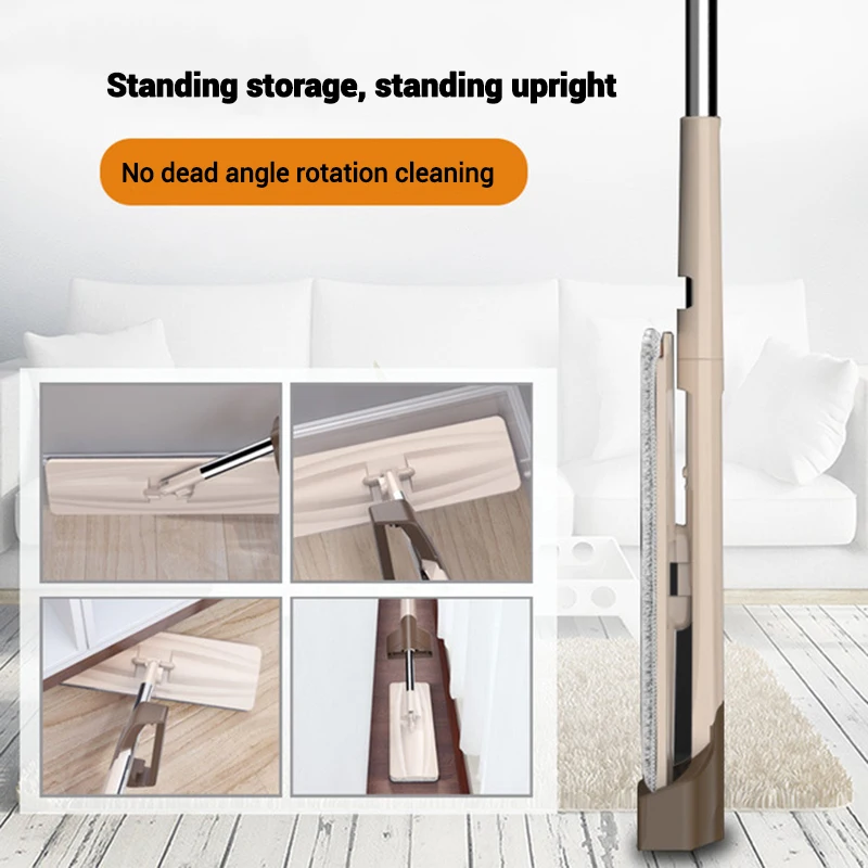 Free Hand Wash Microfiber Mop Refill Reusable Magic Flat Mops Aluminum Handle Floor Cleaning tool Household Tile Broom Cleaner | Дом и сад