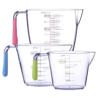 3 pack of measuring cups transparent with silicone handle and scale for cake chocolate baking handmade soap making 200ml400ml9