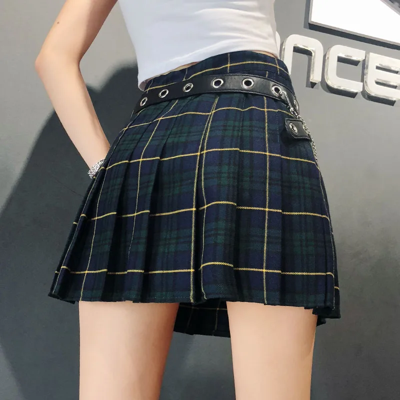 Женская плиссированная мини юбка в стиле Харадзюку короткая с высокой талией