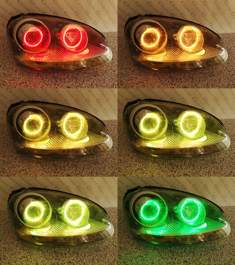 Для Volkswagen VW Golf Rabbit Jetta Golf GTI R32 MKV MK5 2005-2010 ксенон RF Bluetooth APP мульти-Цвет RGB светодиодные ангельские глазки