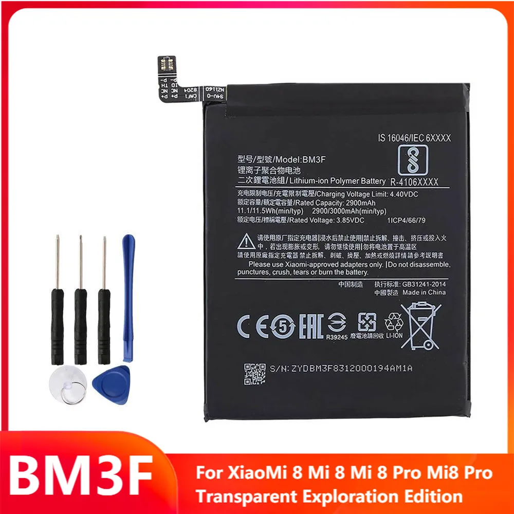 

Replacement Phone Battery BM3F For XiaoMi 8 MI8 Mi 8 Mi 8 Pro Mi8 Pro Transparent Exploration Edition 3000mAh