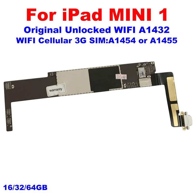 Материнская плата A1432 wifiVersion A1454 или A1455 оригинальная разблокировка icloud для Ipad MINI 1