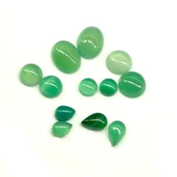 natural stone green agate beads oval drop shaped ring face beaded handmade diy pendant necklace jewelry accessories