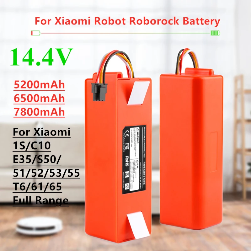 Запасная батарея для робота пылесоса Xiaomi Roborock S50 S51 S55 5200 мАч|Перезаряжаемые