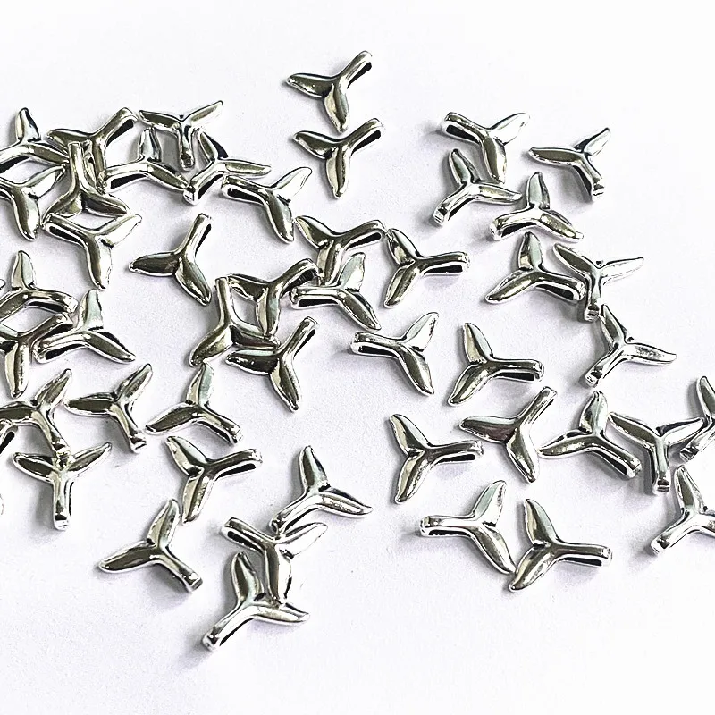 

100pcs 3D Whale Tail Fish Charms Antique Pendants For Diy Women Bracelet Earring Aesthetics Accessories Jewelry Making Wholesale
