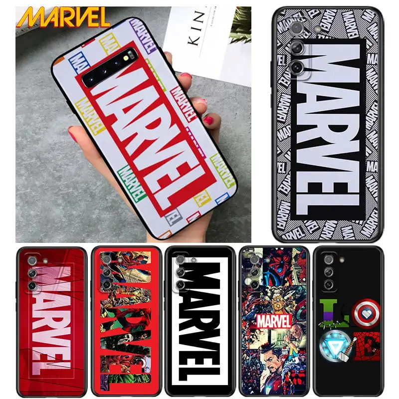 

Marvel logo cool for Samsung Galaxy S21 Ultra Plus Note 20 10 9 8 S10 S9 S8 S7 S6 Edge Plus Soft Black Phone Case