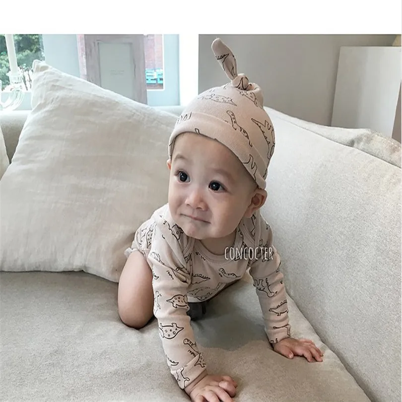 Одежда для маленьких мальчиков пижама с принтом динозавра новорожденных