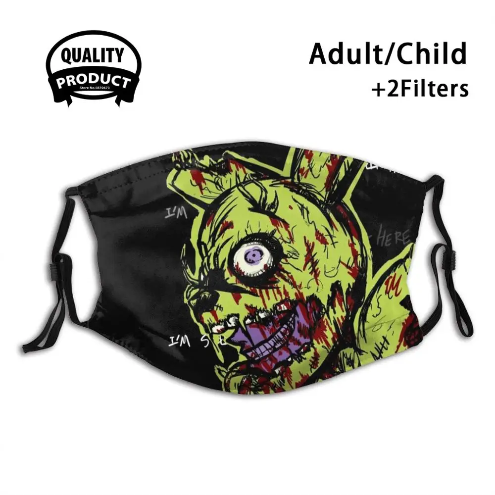 

Fnaf - Springtrapped Face Mask Washable Filter Summer Hot Sale Masks Fnaf Five Nights Freddy Freddys Fazbear Springtrap