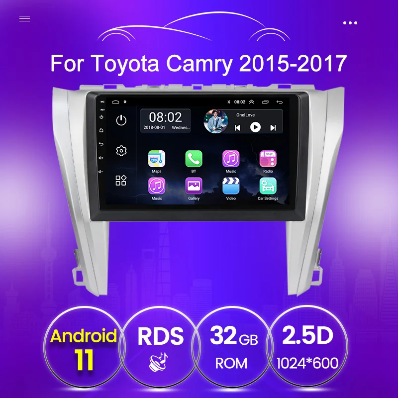 Автомагнитола для Toyota Camry 7 XV 50 55 2014 2017 мультимедийный видеоплеер навигатор GPS Android