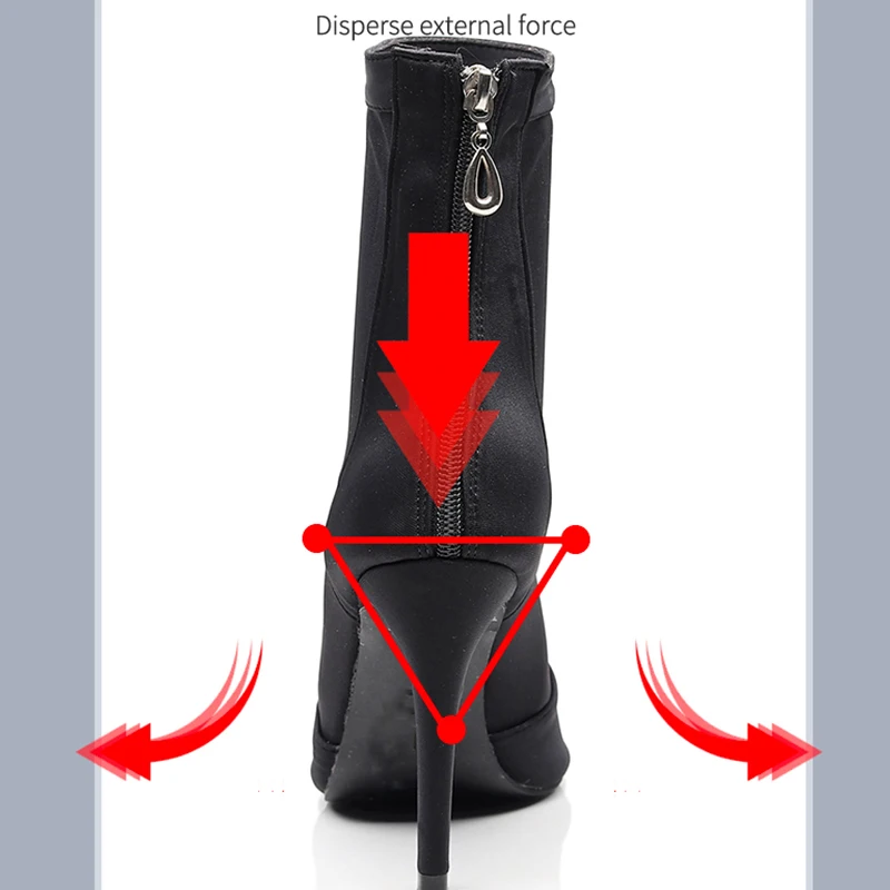 Ботинки женские для бальных танцев на тонком каблуке 8 5/10/11 см | Спорт и