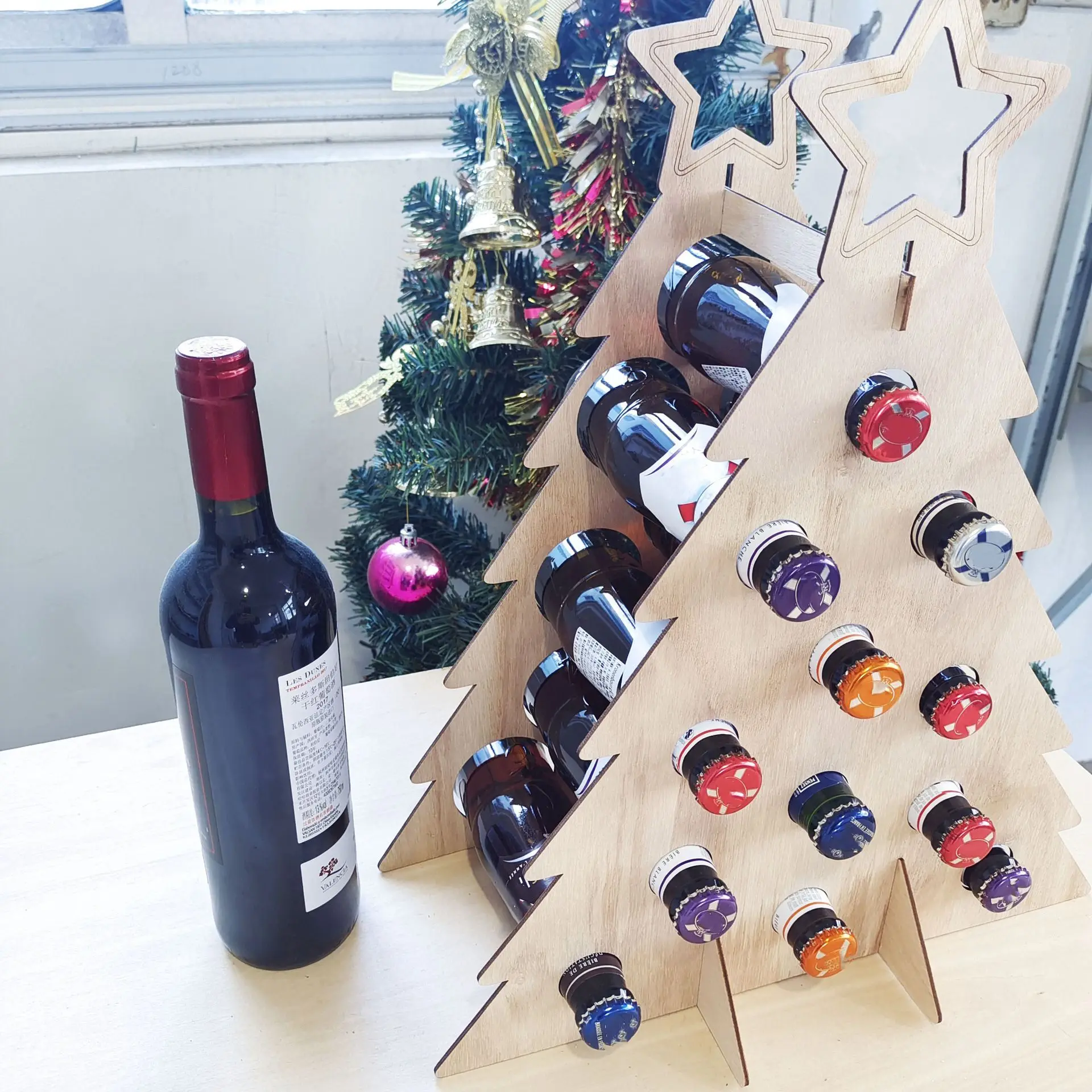 

Украшение для дома, Рождественское украшение, подарки для вина и спирта, рамка для рождественской елки, календарь для нового года, Винная ст...