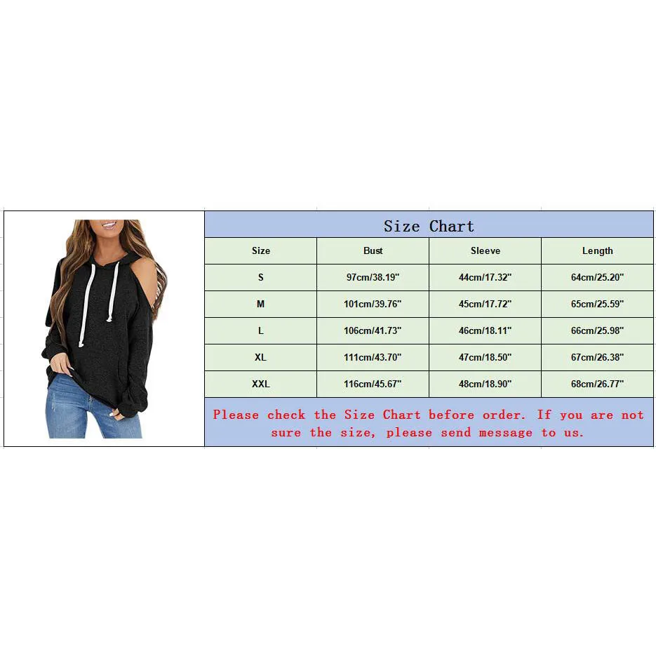 

Sexy Fashion Women's Leaky Shoulder Strapless Sweatshirts Drawstring Long Sleeve Pullover Pocket Hooded Sweatshirt