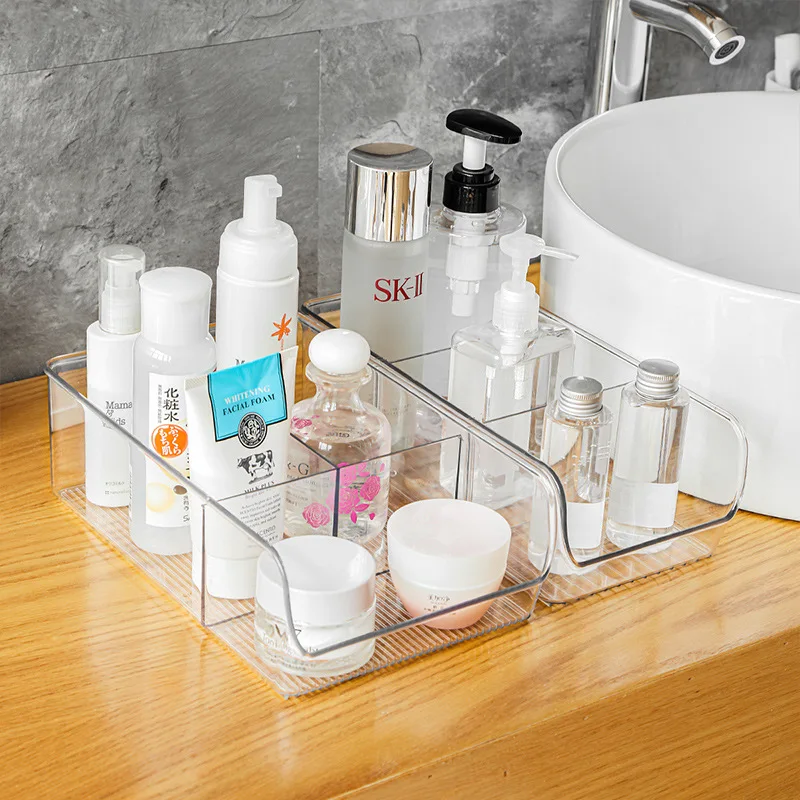 

Desktop Transparent Storage Box Toilet Bathroom Cosmetic Compartment Box Office Storage Box Sundries Small Storage Box