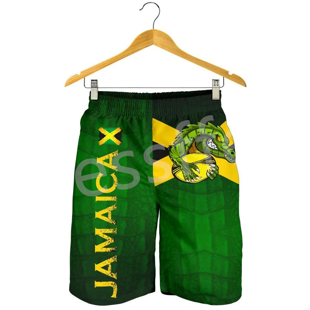 

Tessffel 3DPrint NewFashion Country Flag Jamaica Lion Emblem Retro Summer Shorts Men/Women Harajuku Unisex Beach Sweatpants No.4