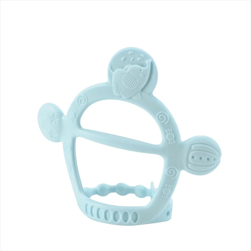Blue Tied Детское Силиконовое зубное кольцо ручной вязки mordedor de silicone Младенческая прорезыватель BPA БЕСПЛАТНО игрушка в виде животного FDA класс Прорезыватель игрушка - Цвет: Blue Tied