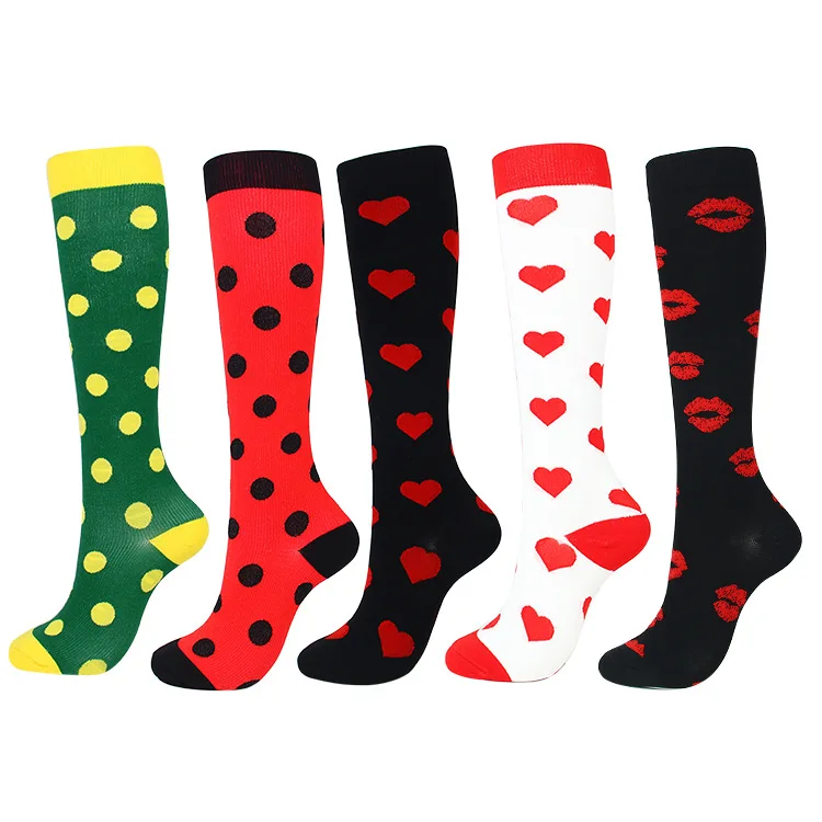 

38 Styles Running Men Women Socks Sports Compression Happy Tube Socks Support Nylon Unisex Outdoor Racing Pressure Stockings