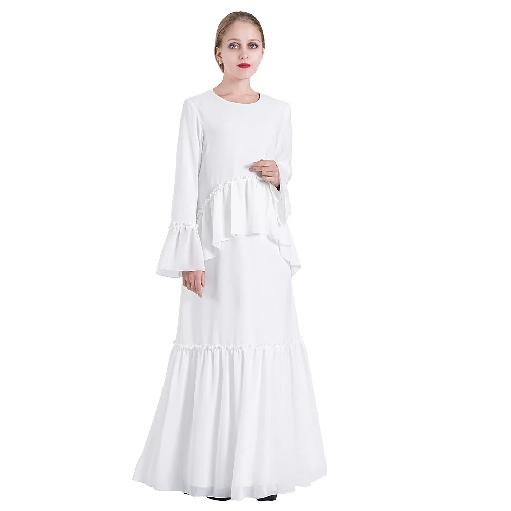 Мусульманская шифоновая абайя женское Макси платье кардиган этнические длинные