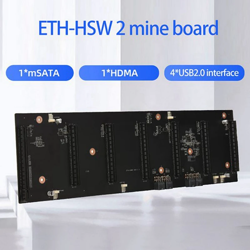 Семейная майнинговая материнская плата BTC с 128G SSD + 8G DDR3 RAM 9X 8Pin шнур питания 6 карт