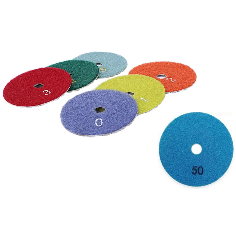 

6 шт. + 3-дюймовый алмазный круглый гибкий полировальный диск Премиум-Качества, шлифовальный диск с 6 шт. зернистостью 4 дюйма/100 мм