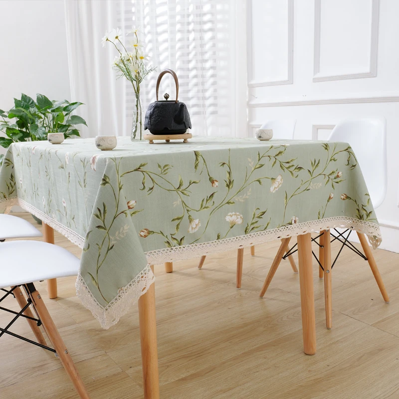European Rectangle Tablecloth Printed Flowers Cotton Linen Modern Coffee Tea Table Cloth Home Outdoor Wedding Decoration Cover | Дом и сад