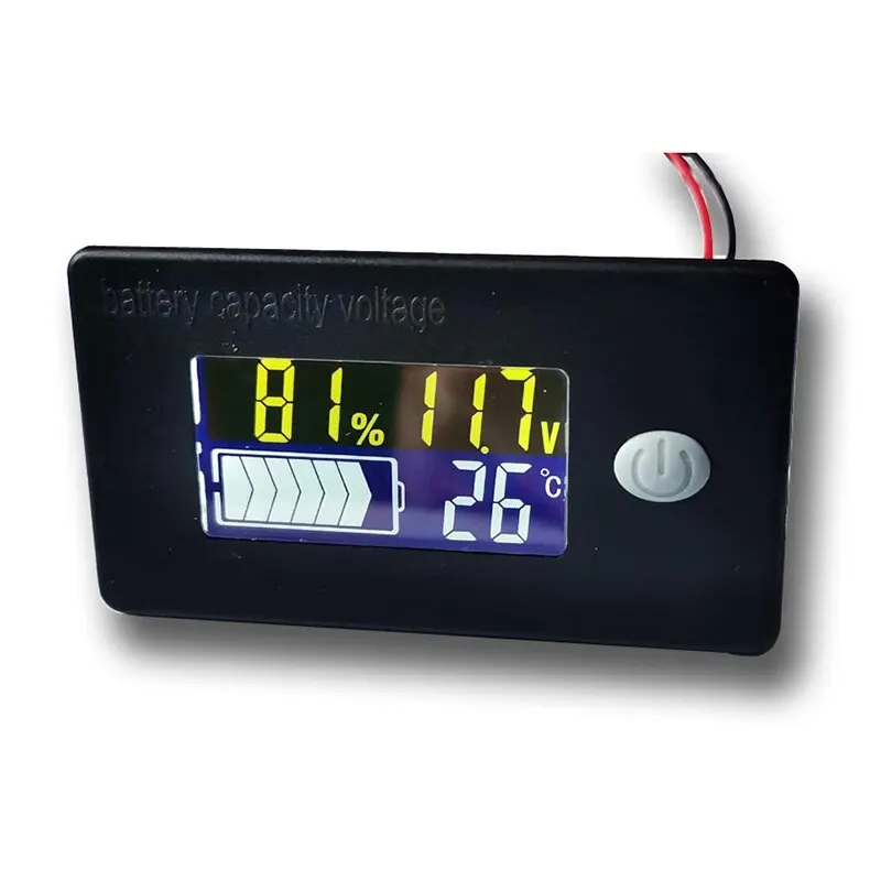 

Battery Monitor Digital Battery Capacity Tester Voltage Temperature Meter Gauge LCD Display Multifunctional Indicator Panel