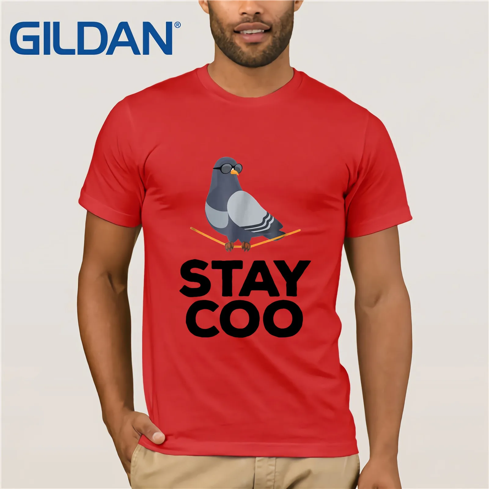 Мужская футболка с коротким рукавом Stay Coo Bird забавная крутая птицей лето