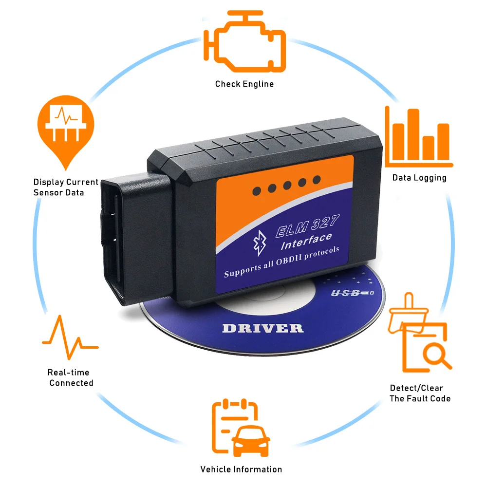 Автомобильный диагностический прибор ELM327 сканер OBD2 V2.1 на Android с Bluetooth для Toyota Corolla