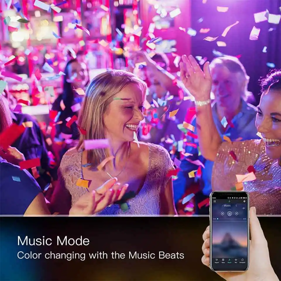 Светодиодная лента 5050 RGB 5 м с синхронизацией музыкой для украшения праздника дня