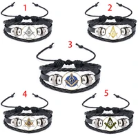 unisex vintage free mason leather bracelet free and accepted masons photo picture dome cabochon glass snap button bracelet