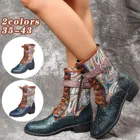 Винтажные ботинки для женщин, зимние модные кожаные ботинки на плоской подошве с металлической пряжкой и средним рукавом, осенние короткие женские ботинки