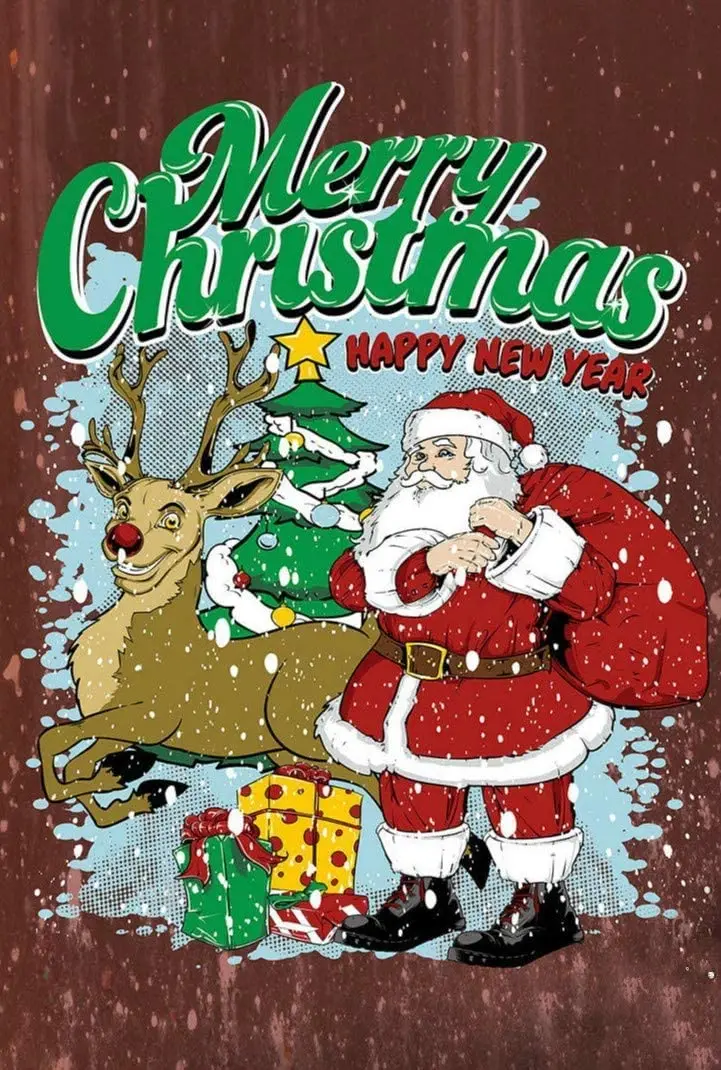 

Рождественский праздник Санта-Клауса, жестяной Настенный декор для бара, паба, гаража, кафе, дома, художественный постер