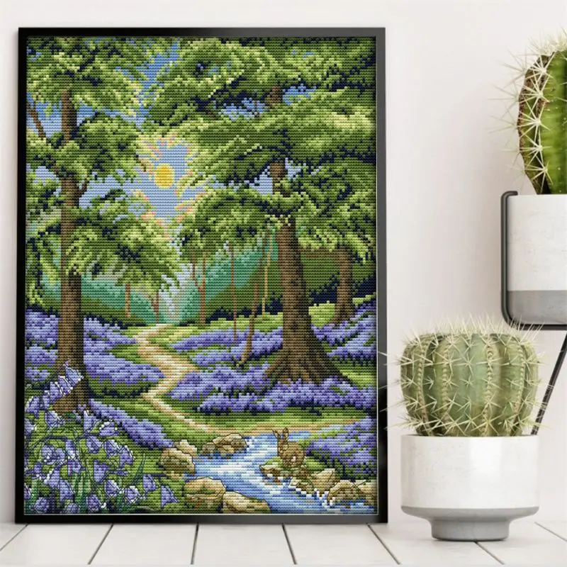 

Forest DIY Handmade Needlework Counted 14CT Printed Cross Stitch Embroidery Kit Set Home Decoration E56C