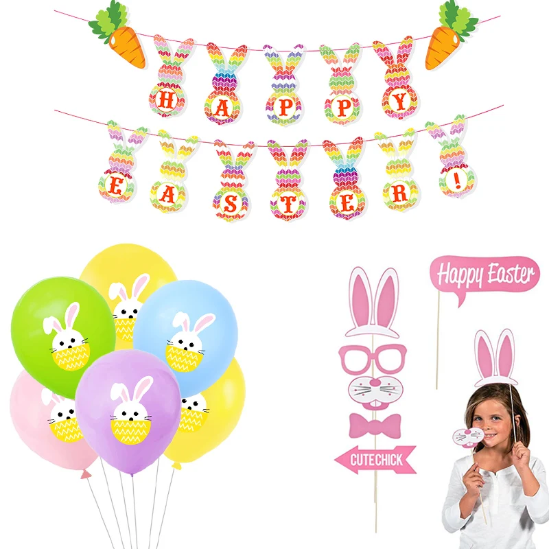 

DIY Easter Decoration Eggs Styrofoam Foam Ball Happy Easter Decorations For Home Kids Easter Party Gifts Handmade Ornaments