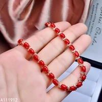 kjjeaxcmy fine jewelry natural red coral 925 sterling silver new women hand bracelet support test beautiful
