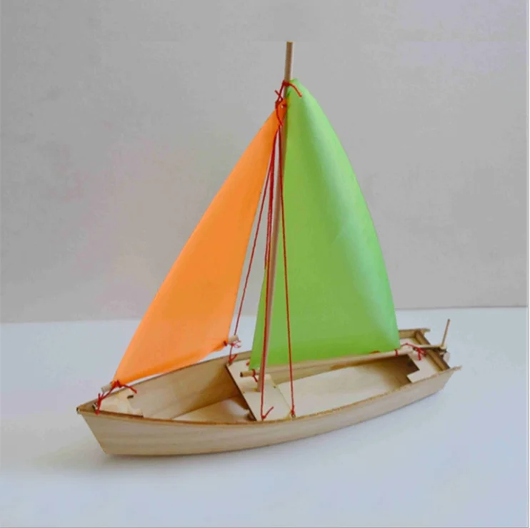 

Diy Assembling Toys Self Propelled Sailing Wooden Boat Model Building Kits Children Toys Handmade Class High Quality Durable